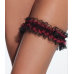 Black & Red Ruffled Lace Garter By Coquette