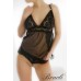 Bracli Black Satin Lingerie Babydoll