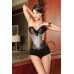 Silver Corset With Black Lace Overlay