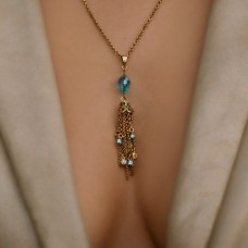 Lola Luna Turquoise & Gold Coloured Necklace Lola Luna Turquoise & Gold Coloured Necklace