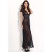 Black Mesh And Lace Gown