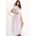 White Mesh And Lace Gown