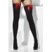 Fever Black Opaque Hold Ups With Red Bow