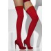 Fever Red Sheer Hold Ups With Lace Tops