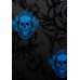 Large Winged Skull Black Blue Sample