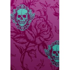 Large Winged Skull Pink Blue