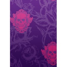 Large Winged Skull Purple Pink Sample