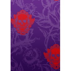Large Winged Skull Purple Red Sample