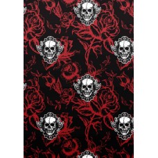 Small Winged Skull Red Sample