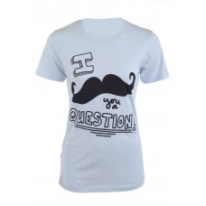 Womens Moustache You Blue