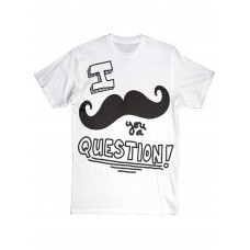 Mens Moustache You White