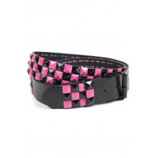 Pink And Black Checked Studded