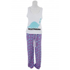 Womens Vegetarian Pjs Purple