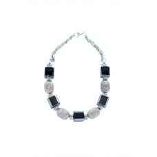 Chrome Cube Bead Necklace