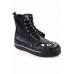 Womens Black Kitty Combat Boot