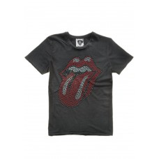 Mens The Rolling Stones Tongue Red Diamante Charcoal