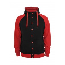 Light Fleece Button Black/red