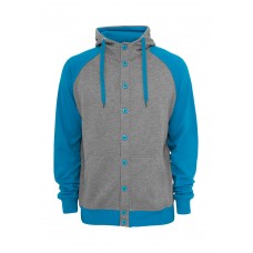 Light Fleece Button Grey/turquoise