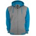2-tone Zip Grey/turquoise