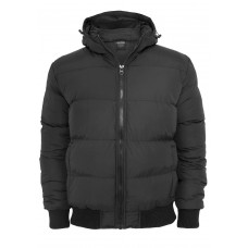Hooded Bubble Blouson Black