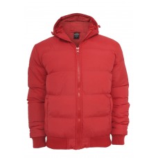 Hooded Bubble Blouson Red