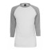 Contrast 3/4 Sleeve Raglan White/grey