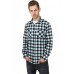 Tricolor Checked Light Flanell Black/white/turquoise