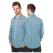 Tricolor Big Checked Navy/white/turquoise