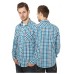 Tricolor Big Checked Navy/white/turquoise