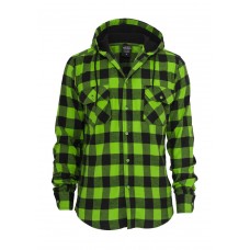 Hooded Checked Flanell Black/lime