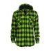 Hooded Checked Flanell Black/lime