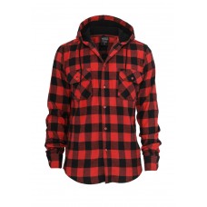 Hooded Checked Flanell Black/red