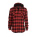 Hooded Checked Flanell Black/red