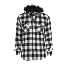 Hooded Checked Flanell Black/white