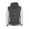 Hooded Oldschool College Grey