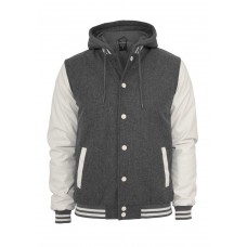 Hooded Oldschool College Grey