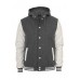 Hooded Oldschool College Grey