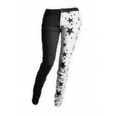 Split Leg Black White Stars