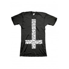 Womens Upside Down Skull Cross Black