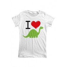 Womens I Love Dino White
