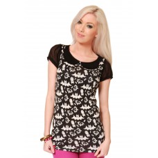 Bats Peter Pan Collar Top