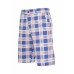 Checked White/royal/red