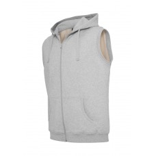 Melange Sleeveless Zip Light Grey