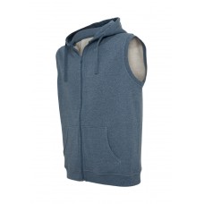 Melange Sleeveless Zip Navy