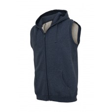 Melange Sleeveless Zip Black/blue