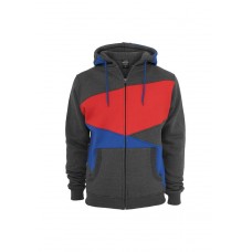 Zig Zag Zip Charcoal/royal/red