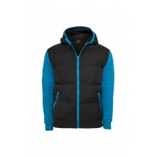 Sweat Nylon Bubble Zip Black/turquoise