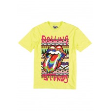 Rolling Stones Aztec Tongue Neon Yellow