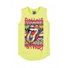 Rolling Stones Aztec Tongue Neon Yellow