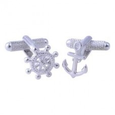 Anchor & Ships Wheel Novelty Gift Cufflinks